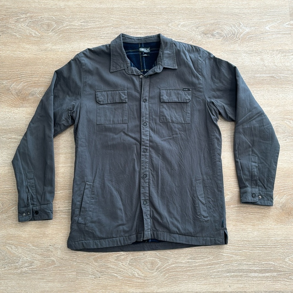 O’Neill Men’s Button Up Jacket, Flannel Inside, Size L